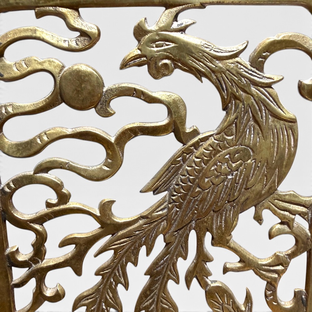 Antique Brass Peacock Bookends Vintage Whimsigoth Dark Academia Decor Set of 2